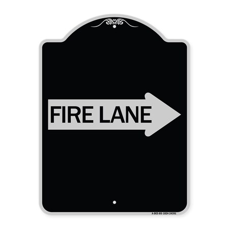 Signmission Fire Lane Right Arrow Heavy-Gauge Aluminum Architectural Sign, 24" x 18", BS-1824-24391 A-DES-BS-1824-24391